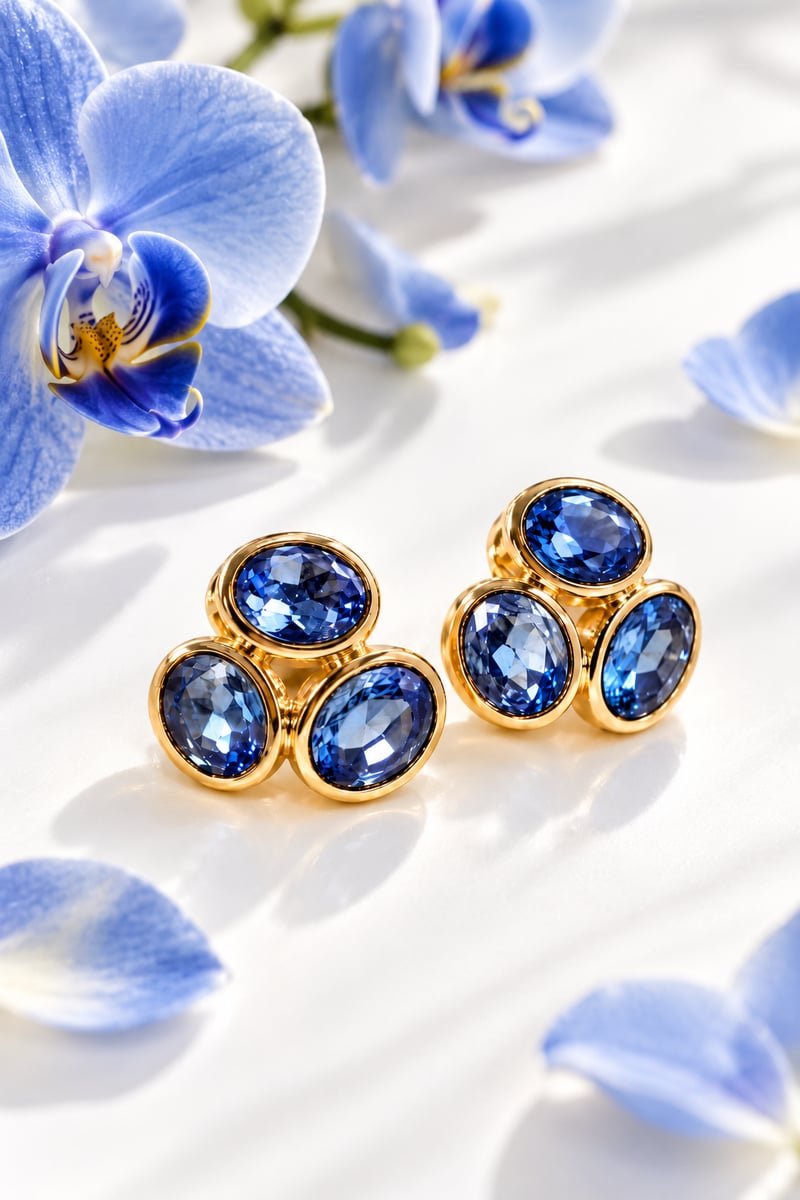 Blue Orchid Statement Earrings