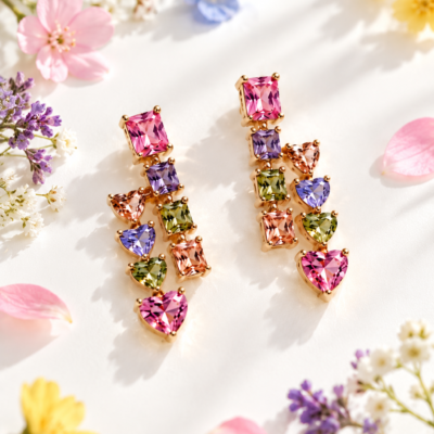 Swarovski Bloom Multicolour Statement Earrings