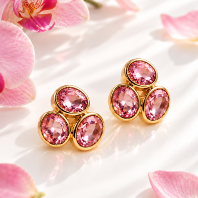 Pink Orchid Statement Earrings