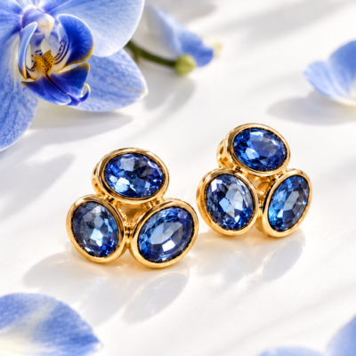 Blue Orchid Statement Earrings