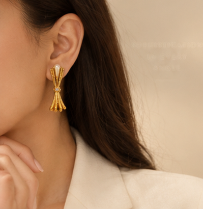 Pearl Cascade Earrings - Image 2
